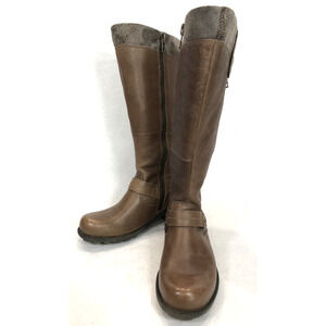 Earth Origins by Earth Portia Wide Calf Womens Boots 8.5M Brown Leather Riding